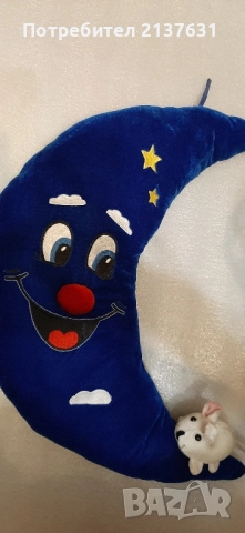 ГОЛЯМА ПЛЮШЕНА ИГРАЧКА ЛУНА с МИШКА