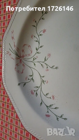 Английска порцеланова чиния Churchill Chartwell Mille Fleurs, снимка 5 - Чинии - 54043970