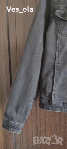 черно памучно сафари с лека еластичност, снимка 3 - Сака - 54012814