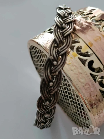 Твърда сребърна гривна, снимка 2 - Гривни - 54204806