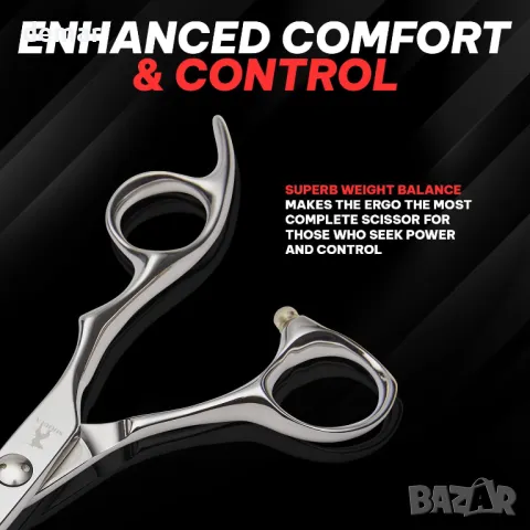 Японска стоманена ножица Shogun Ergo Premium 440C - Професионална фризьорска ножица, 5 инча, снимка 7 - Друго оборудване - 47331927