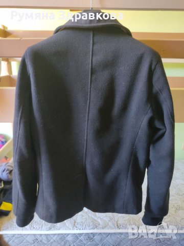 Наситено черно мъжко палто L размер, снимка 3 - Палта - 39095192