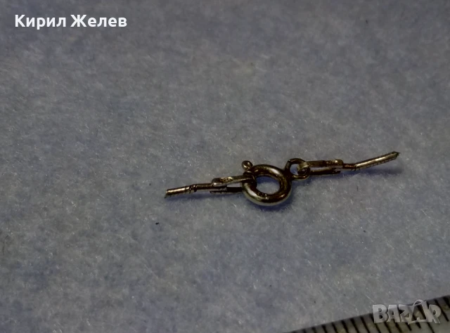 СТАРА СРЕБЪРНА КАРАБИНКА ЗАКОПЧАЛКА За КОЛИЕ ЛАНЕЦ ВЕРИЖКА ГРИВНА РОДИРАНО СРЕБРО 925 ITALY 22358, снимка 7 - Колиета, медальони, синджири - 50510804