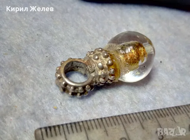 ШИКОЗЕН ВИНТИДЖ АРТ СРЕБЪРЕН ПЕНДАНТ СРЕБРО 925 с ЦВЕТНО ВЕНЕЦИАНСКО СТЪКЛО МУРАНО 49411, снимка 6 - Колиета, медальони, синджири - 48901888