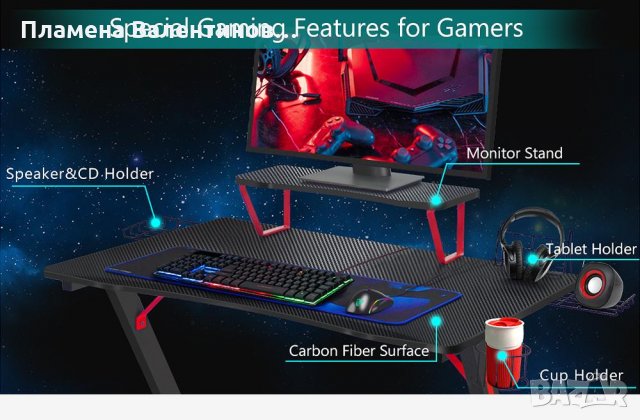 Геймърско бюро GTZ03, снимка 6 - Бюра - 31880304