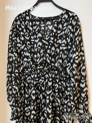 👗🛍️🎀Нова стилна разкошна феерична елегантна черно бяла рокля волани къдри, снимка 2 - Рокли - 48412458