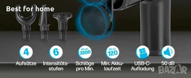 Масажен пистолет VITALmaxx с 6 нива на мощност, снимка 13 - Медицинска апаратура - 49122558