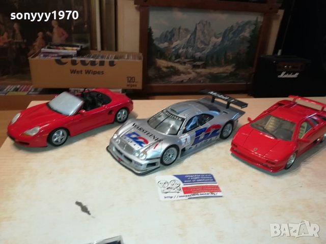 БЕНЦ ЛАМБО ПОРШЕ 1/18 МЕТАЛНИ КОЛИ 3БР 0111231212, снимка 3 - Колекции - 42806723