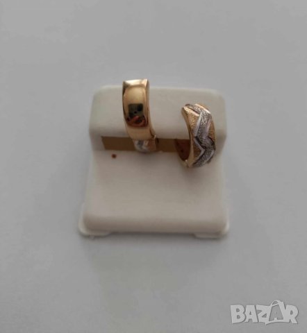 златни обици с две лица 49186-1, снимка 2 - Обеци - 42367124