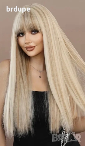 Руса дълга, права перука 70 см, снимка 5 - Аксесоари за коса - 52482009