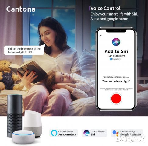 10W, 1000LM Smart Wi-Fi LED Light Bulb,Siri, Alexa, Google Home, 2700К димируема, снимка 3 - Крушки - 35155172