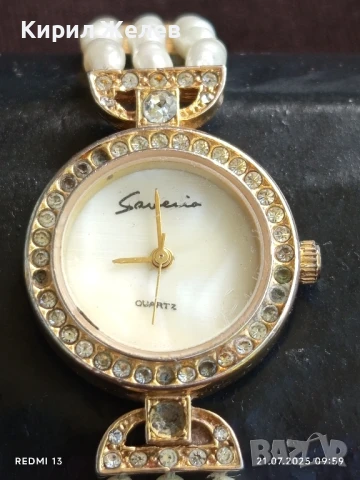 Дамски часовник Savelia Quartz красив стилен дизайн кристали,седеф 50238, снимка 3 - Дамски - 51088261