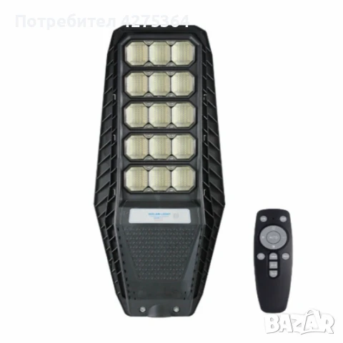 Соларна лампа с дистанционно управление – 100W/200W/300W, студено бяла светлина 6400K , снимка 4 - Соларни лампи - 50643740