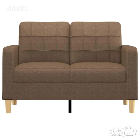 vidaXL 2-местен диван, Кафяв, 120 см, плат, снимка 3 - Дивани и мека мебел - 56147317