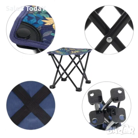 Сгъваем Стол от алуминиева сплав до 100кг , 24см, снимка 3 - Къмпинг мебели - 41650427
