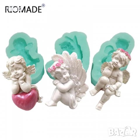 Свито ангелче с венец ангел силиконов молд форма декорация украса фондан торта мъфини и др, снимка 3 - Форми - 19547437