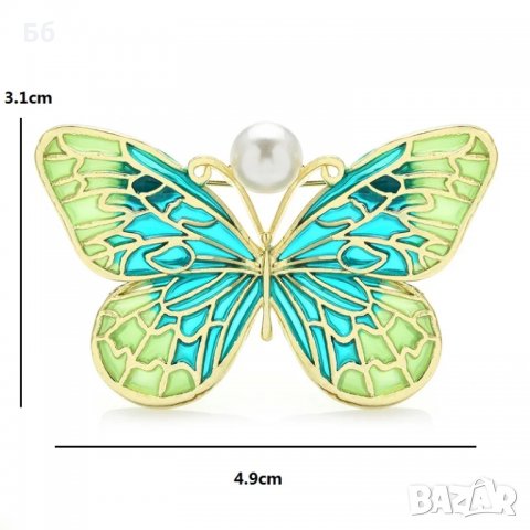 Брошки пеперуди емайл 5 модела, снимка 2 - Други - 35109618