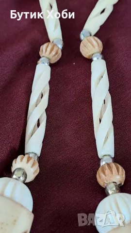 Винтажен гердан от кост, снимка 6 - Антикварни и старинни предмети - 49807574