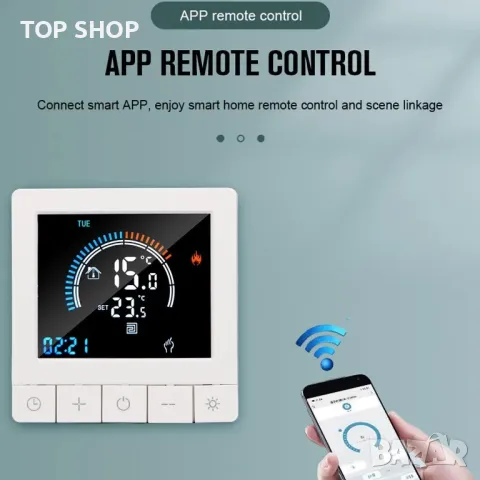 Цифров WiFi програмируем термостат за контрол на подово отопление Generic K5RH3A 4500W/LCD дисплей, снимка 5 - Други - 49308673