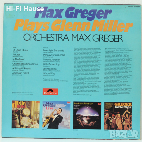 Max Greger-Plays Glenn Miller, снимка 2 - Грамофонни плочи - 36386526