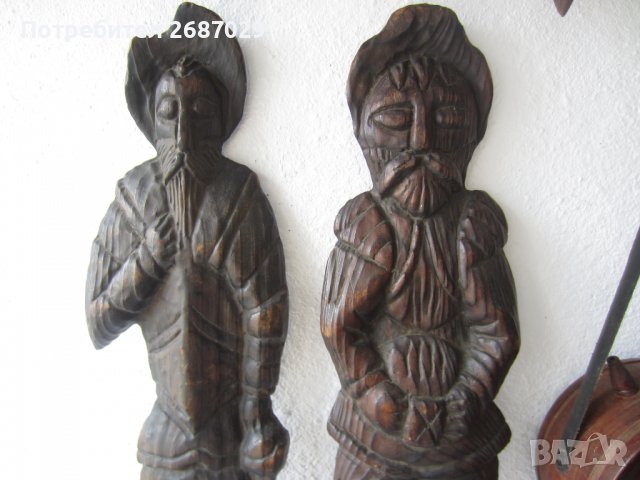 Големи Дон Кихот Санчо Панса вилица лъжица дърворезба,  фигура дърво дървен, Witco , снимка 3 - Декорация за дома - 28946687