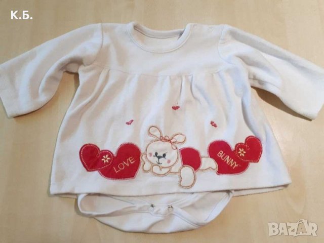 Плюшена боди-рокличка р-р 62/68