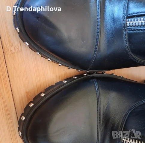 Черни боти на нисък ток, снимка 4 - Дамски боти - 54314470