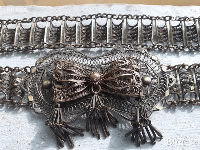 Възрожденски сачанен колан филигран с позлата