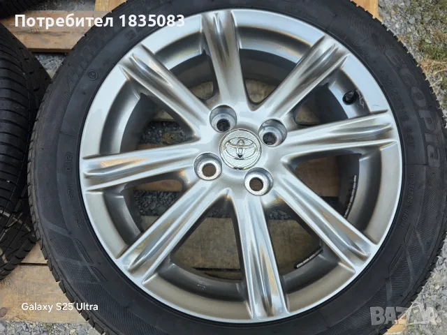 Лети джанти 16ки 4х100 Toyota + летни гуми 195/50/16 Bridgestone, снимка 6 - Гуми и джанти - 55846636