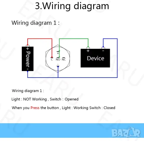 Метален прекъсвач с подсветка - 16mm/червен/230V, снимка 8 - Друга електроника - 48335229