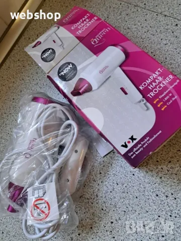 Немски Сгъваем сешоар VOX с  концентратор за красиво оформяне на коса, снимка 2 - Сешоари - 50440222