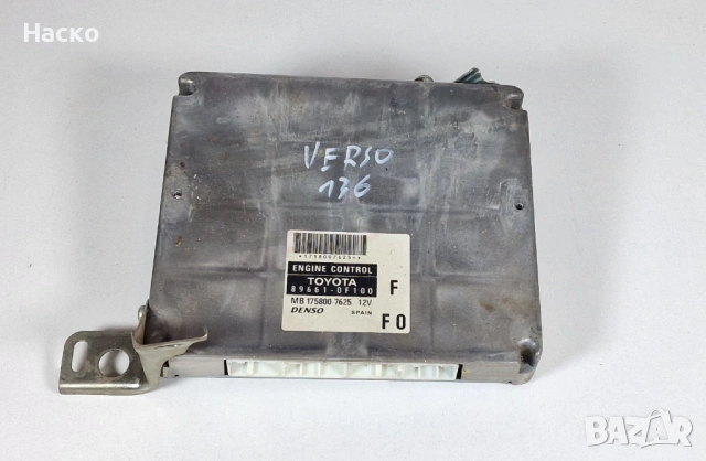 Компютър ECU ЕКУ Toyota Corolla Verso 2.2 D4D 136 кс Тойота Корола Версо 89661-0F100 175800-7625