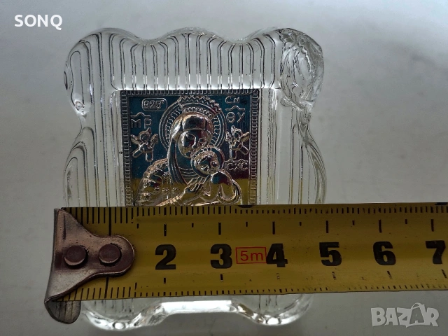 Сребърна Иконка Богородица Със Младенеца, снимка 7 - Икони - 54065141