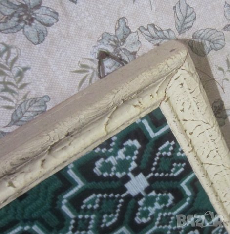 2 бр. бродиран зелен ковьор,  ковьори с рамка и стъкло, снимка 4 - Други - 30193822