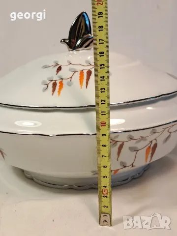 Карловски порцеланов супник солница и сосиера Victoria Czechoslovakia     7/1, снимка 11 - Сервизи - 49900540