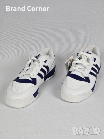 Чисто нови adidas Originals Rivalry Low (Бели/Тъмносини) – Естествена кожа -рст 42 2/3