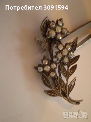 Винтич посребрена бршка със цветя, снимка 1 - Други ценни предмети - 34503654