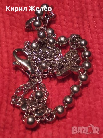 НЕЖНА СКЪПОЦЕННА СРЕБЪРНА ГРИВНА РОДИРАНО СРЕБРО S925 с ФИГУРАЛНИ АРТ ВИСУЛКИ 34388, снимка 3 - Гривни - 39471336