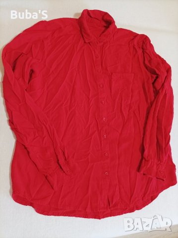 Дамска червена риза С-М размер , снимка 2 - Ризи - 44779116