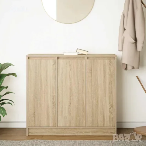 vidaXL Сайдборд, дъб сонома, 85x34x76 см, инженерно дърво, снимка 3 - Бюфети - 56148399