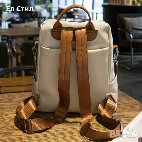 💕Чанта-раница Whitney Beige цвят екрю, снимка 3 - Чанти - 53943917