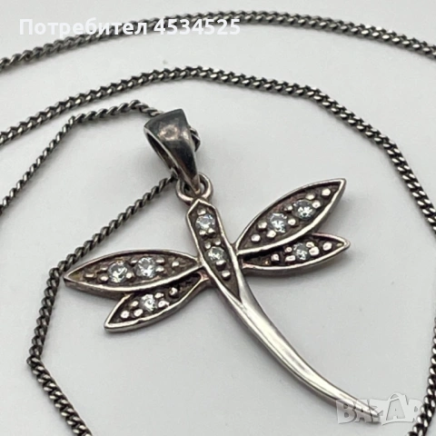Сребърно колие "Водно конче" – Fiorelli (сребро 925), снимка 2 - Колиета, медальони, синджири - 53916329