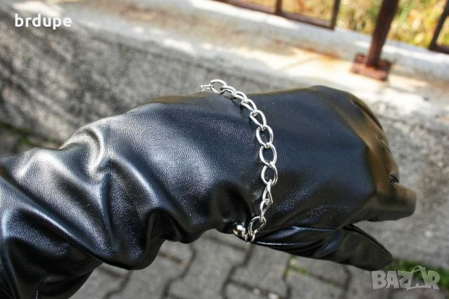 Дълги кожени ръкавици Черни и червени , снимка 5 - Ръкавици - 30341357