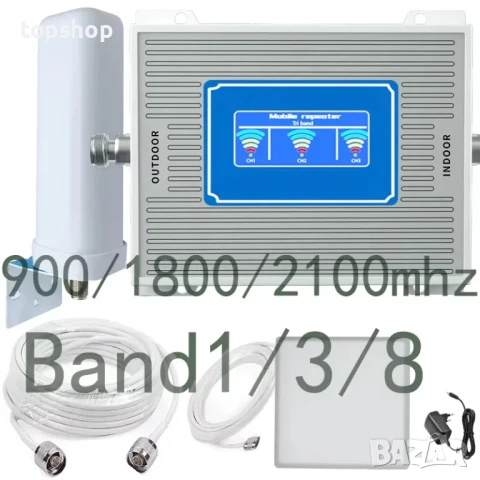 Усилвател на GSM сигнал Ретранслатор 2G, 3G, 900, 1800, 2100 MHz Band, снимка 2 - Друга електроника - 50501660