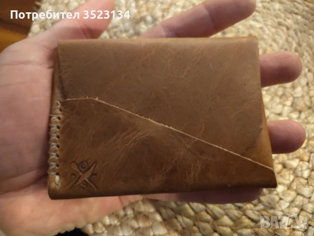 Мъжки луксозен бизнес портфейл от естествена кожа Horween, снимка 3 - Портфейли, портмонета - 52829230