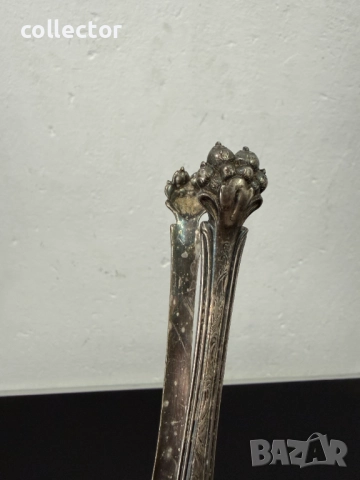 Стара дебело посребрена щипка за лед / сладки. №7780, снимка 11 - Антикварни и старинни предмети - 52876980