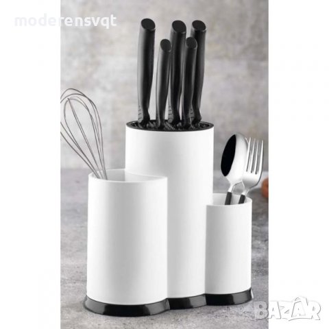 Поставка за ножове с място за кухненски прибори, снимка 2 - Аксесоари за кухня - 37261497