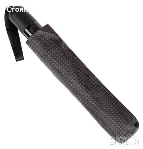 Разделен автоматичен кафяв черен зиг заг чадър за дъжд 31 см, снимка 4 - Други - 42875637