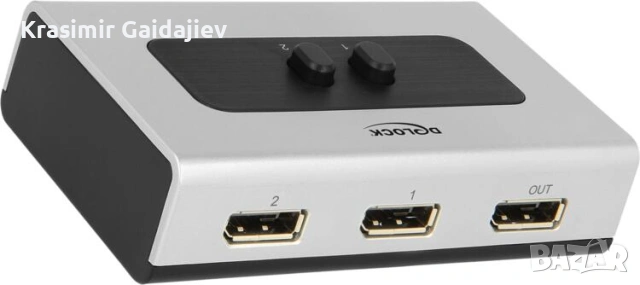 Delock Суич 2-портов Displayport 1.1 ръчен превключвател
