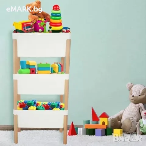 Ъглова етажерка-рафт на 3 нива в черен цвят, снимка 1